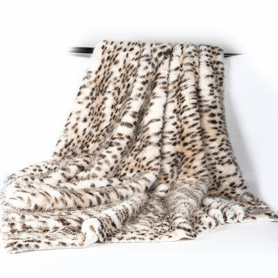1050g/m Stampa animale Long Pile Fux Fur Fabric con Leopard Stampa Mink Fur