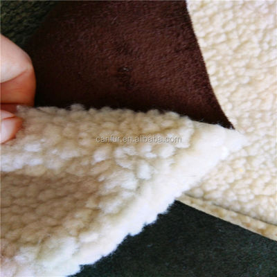 Tessuto di suede sherpa sintetico in poliestere 100% giallo chiaro per clienti finali