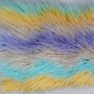 Tessuti di pelliccia a pila lunga a maglia in colori vivaci per abbigliamento o cuscini