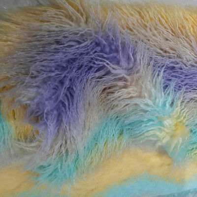 Tessuti di pelliccia a pila lunga a maglia in colori vivaci per abbigliamento o cuscini