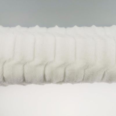 Tricot a maglia tessuto in peluche PV bianco spazzolato per coperte e cuscini tipo a maglia