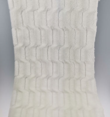 Tricot a maglia tessuto in peluche PV bianco spazzolato per coperte e cuscini tipo a maglia