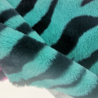 Tricot di 15 mm in maglia 100% poliestere molto morbido con strisce di zebra stampato tessuto di pelliccia di coniglio falso