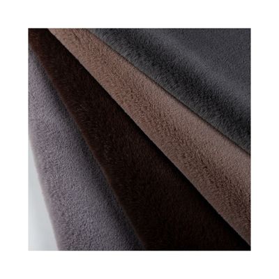 Materiale anteriore 100% poliestere tessuto di pelliccia finta di peluche per cappotto design personalizzato