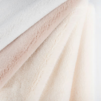 Materiale anteriore 100% poliestere tessuto di pelliccia finta di peluche per cappotto design personalizzato
