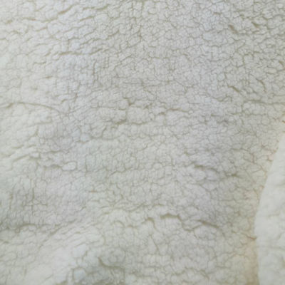 Tessuti non tessuti a cucitura 100% poliestere a maglia, caldo, morbido, bianco, colore sherpa