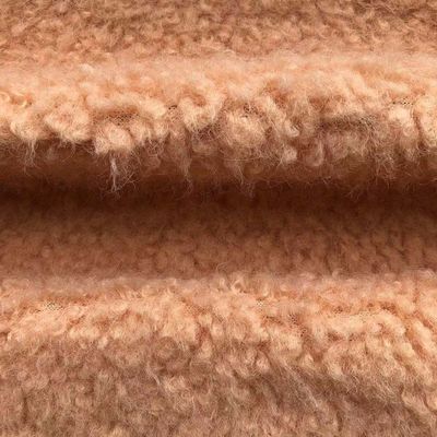 Repellente alle macchie 100% poliestere particelle personalizzate cappotto di lana di agnello per tessuti da donna