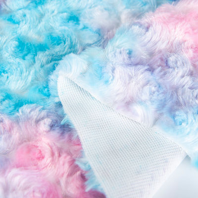 Tessuti a maglia 58/60" Larghezza Stampa colorata PV Tessuti di pelliccia di pelliccia a torchio