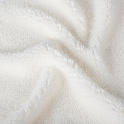Modello SOLIDS morbido e traspirante 100% poliestere sherpa fleece felpa con cappuccio giacca tessuto
