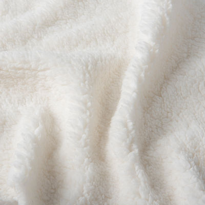 Modello SOLIDS morbido e traspirante 100% poliestere sherpa fleece felpa con cappuccio giacca tessuto