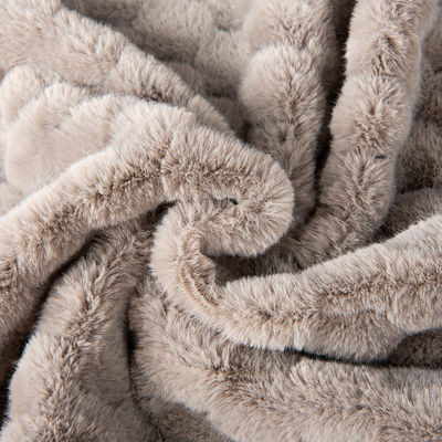 Materiale anteriore 100% poliestere pelliccia finta tessuto di pelliccia per abbigliamento e coperta da lancio