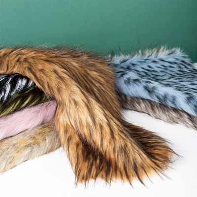 Tip Dye Murmasky Fluffy Long Pile False Raccoon Fur Fabric For Garments Densità