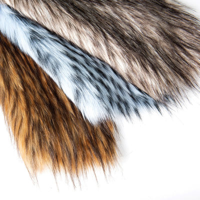 Tip Dye Murmasky Fluffy Long Pile False Raccoon Fur Fabric For Garments Densità