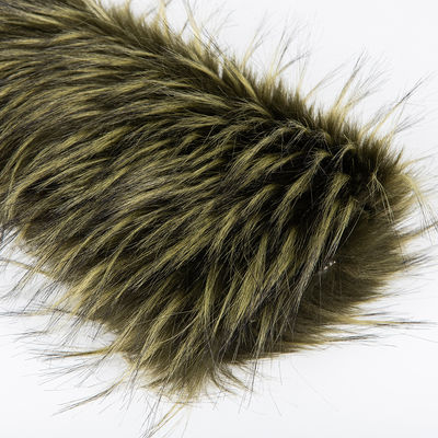 Tip Dye Murmasky Fluffy Long Pile False Raccoon Fur Fabric For Garments Densità
