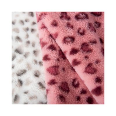 100% poliestere sherpa multi-colore leopardo stampa copertura di capelli di coniglio per abiti invernali
