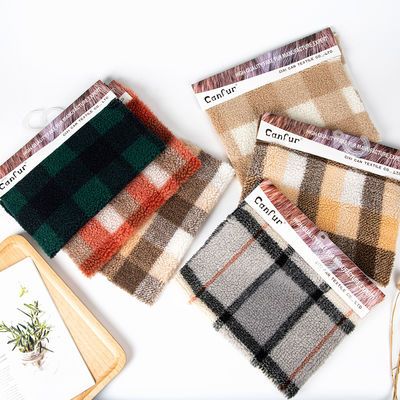 Home Tessile 36F Densità Plaid Jacquard Sherpa tessuto di velluto per giacca e cappotto invernale