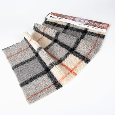 Home Tessile 36F Densità Plaid Jacquard Sherpa tessuto di velluto per giacca e cappotto invernale