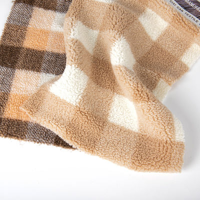 Home Tessile 36F Densità Plaid Jacquard Sherpa tessuto di velluto per giacca e cappotto invernale