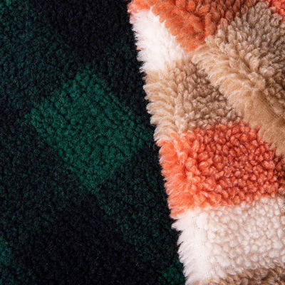 Home Tessile 36F Densità Plaid Jacquard Sherpa tessuto di velluto per giacca e cappotto invernale