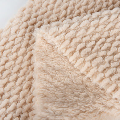 Stoffa di velluto Sherpa a doppia faccia di stile semplice per abiti e coperte 58/60" di larghezza