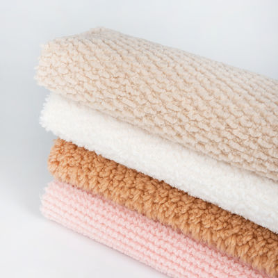 Stoffa di velluto Sherpa a doppia faccia di stile semplice per abiti e coperte 58/60" di larghezza