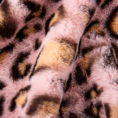 100% Poliestere Super Soft Leopard Stampa Pelliccia di Coniglio Fuso Pelliccia Tessuto per la Realizzazione di Abbigliamento