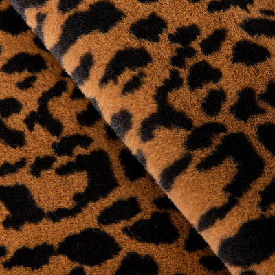 100% Poliestere Super Soft Leopard Stampa Pelliccia di Coniglio Fuso Pelliccia Tessuto per la Realizzazione di Abbigliamento