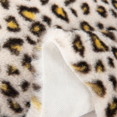100% Poliestere Super Soft Leopard Stampa Pelliccia di Coniglio Fuso Pelliccia Tessuto per la Realizzazione di Abbigliamento