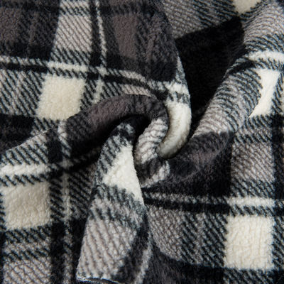 Stoffa di tessuto in poliestere stampata al 100% Sherpa Fleece per abbigliamento in stile TWILL