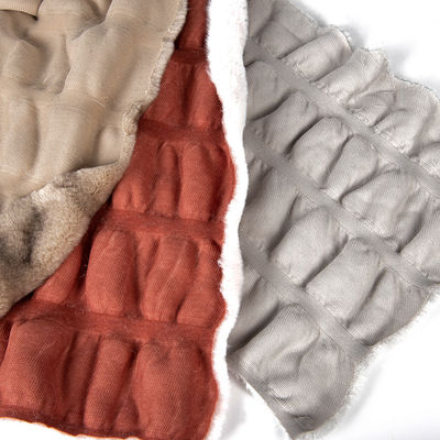 58/60" larghezza tessuto a maglia di poliestere elastico finto di pelliccia di coniglio per la casa