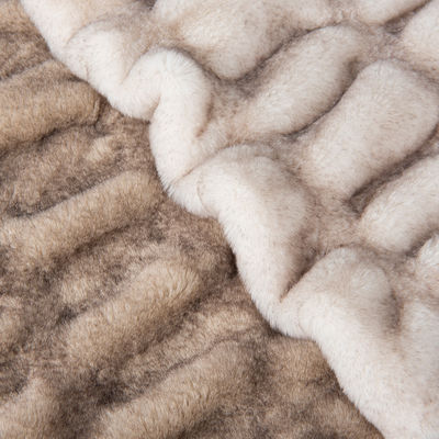 58/60" larghezza tessuto a maglia di poliestere elastico finto di pelliccia di coniglio per la casa
