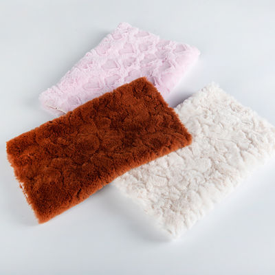 100% poliestere coniglio tessuto di pelliccia finta per cappotto invernale modello di spazzola morbido tricotato