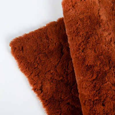 Tessuto di pelliccia di coniglio finto per cappotto 100% poliestere Conteggio di filati 80S × 80S