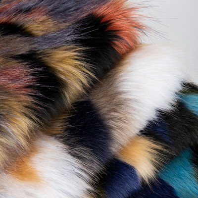 Tessuti di pelliccia artificiale Jacquard multicolore per abbigliamento di bellezza sexy e abbigliamento invernale