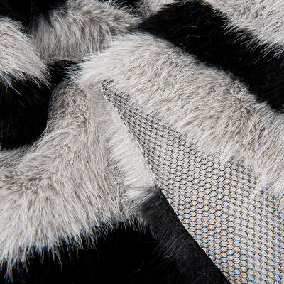 Tissu di cappotto da donna di peluche pelle lunga e bella pelliccia Jacquard pelliccia falsa per il contatto di densità artificiale