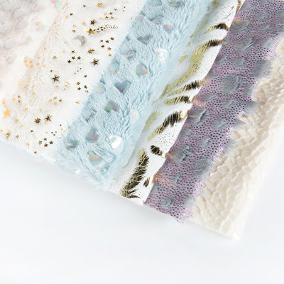 100% poliestere luccicante Sequin Stick PV Velvet Plush tessuto luccicante foglio d'oro 58/60 "larghezza