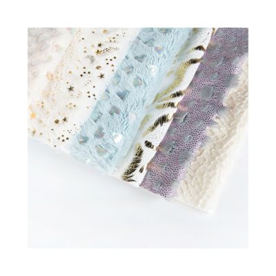 Materiale di velluto in flannello in rilievo a doppio lato a colori personalizzati per la personalizzazione
