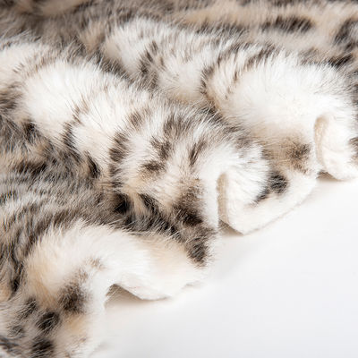 1050g/m Stampa animale Long Pile Fux Fur Fabric con Leopard Stampa Mink Fur