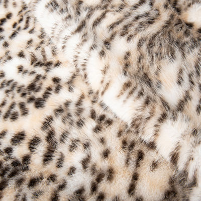 1050g/m Stampa animale Long Pile Fux Fur Fabric con Leopard Stampa Mink Fur