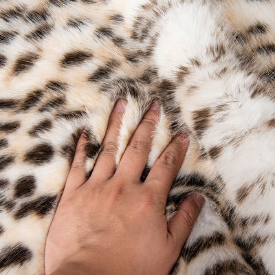 1050g/m Stampa animale Long Pile Fux Fur Fabric con Leopard Stampa Mink Fur